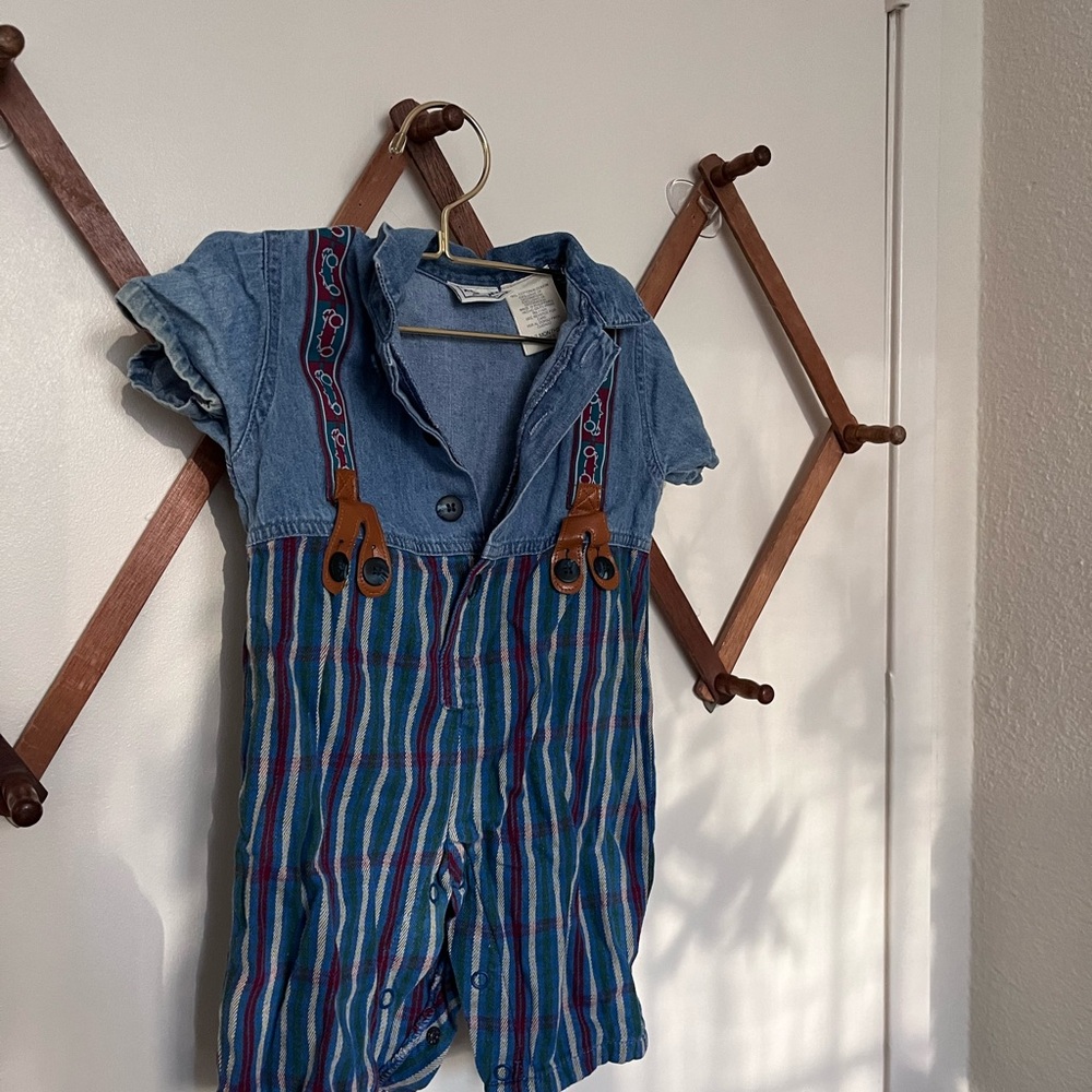 Vintage Arizona Blue Striped Kids Overalls